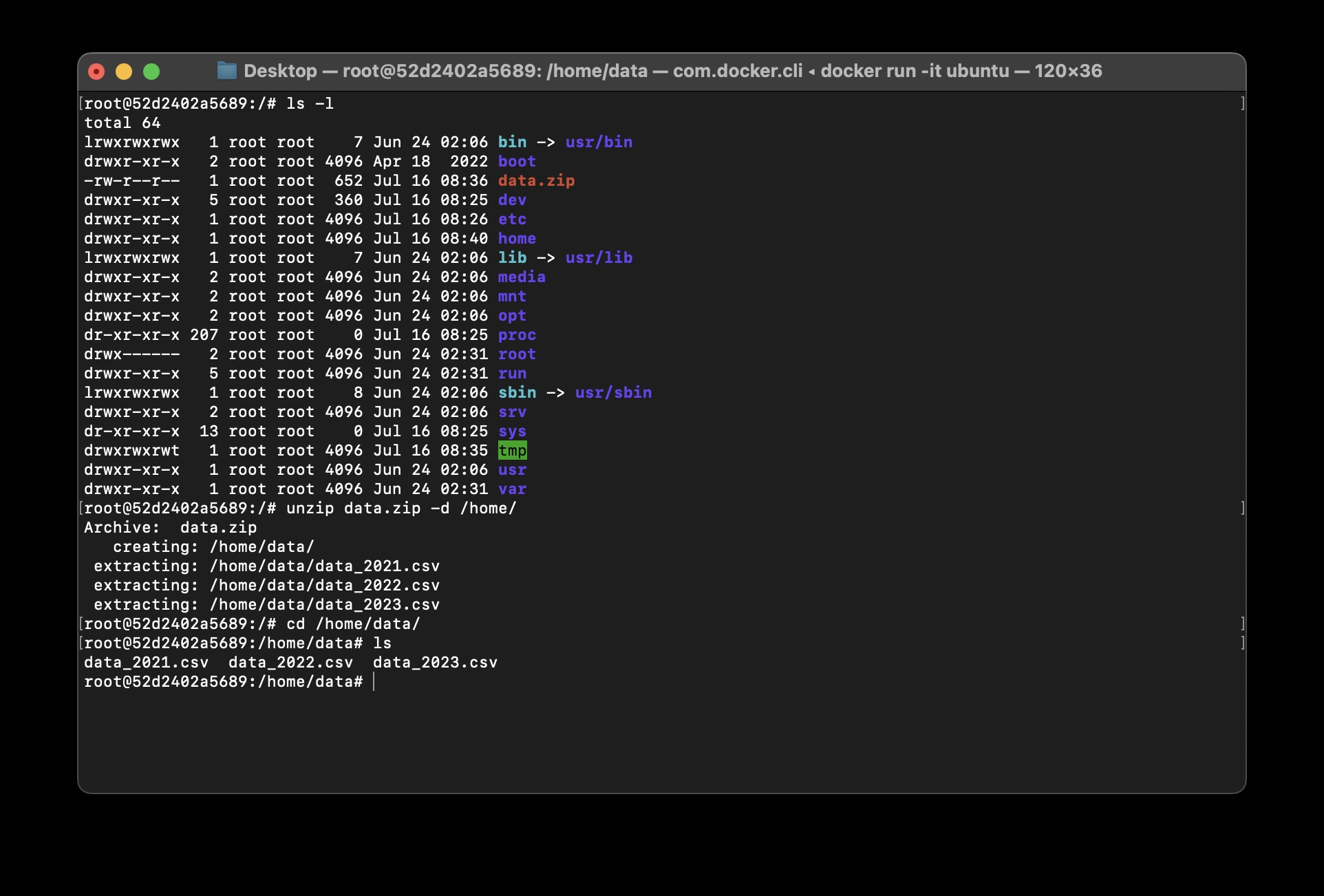 Ubuntu Linux Unzip a zip file using Terminal
